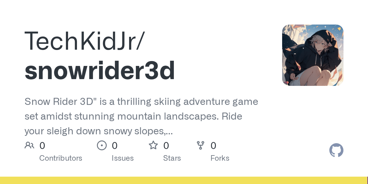 GitHub TechKidJr/snowrider3d Snow Rider 3D" is a thrilling skiing