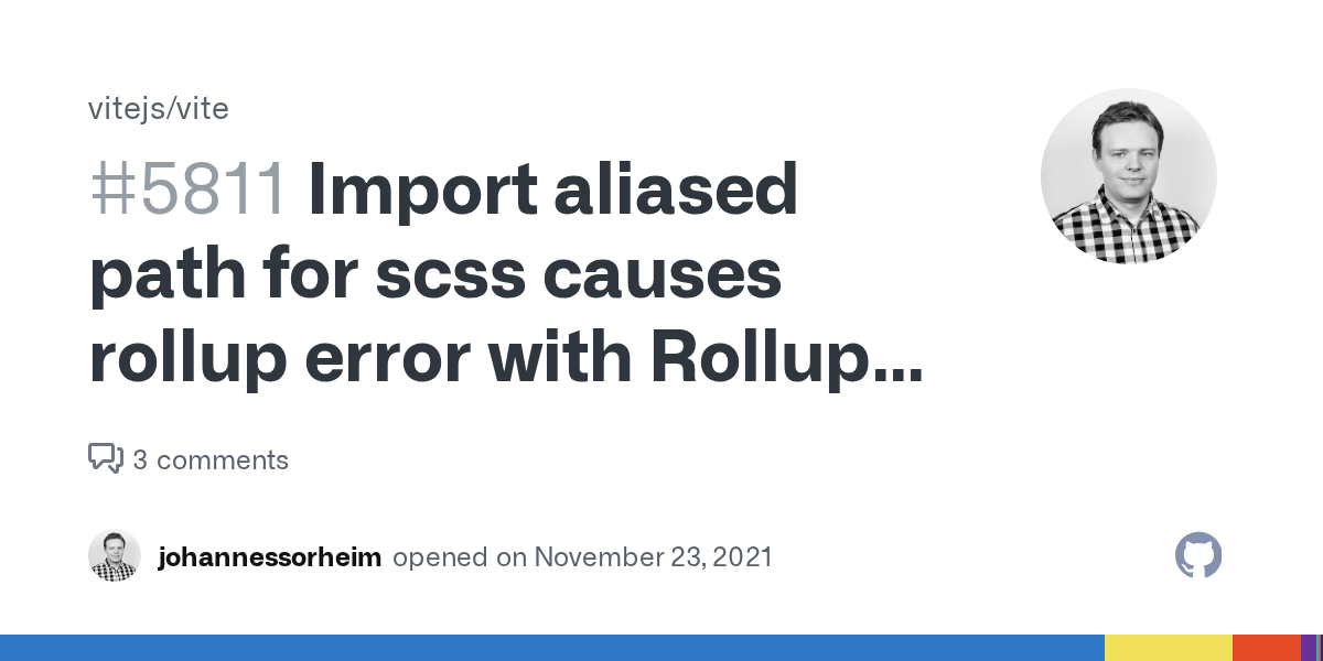 Import aliased path for scss causes rollup error with Rollup failed to