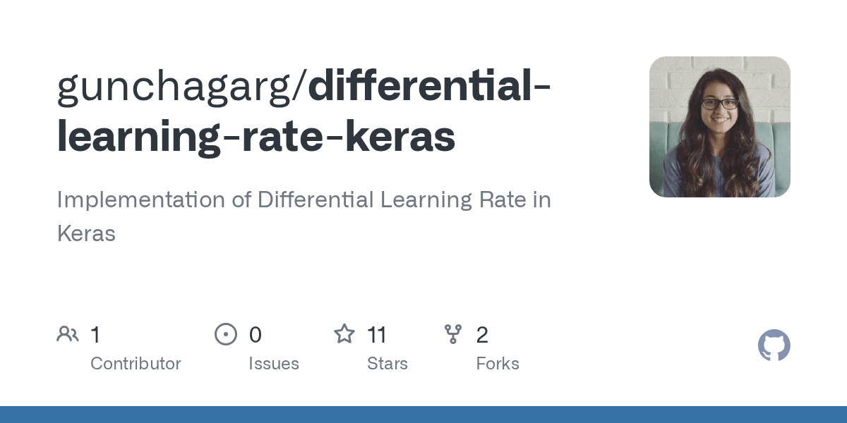 GitHub gunchagarg/differentiallearningratekeras Implementation of