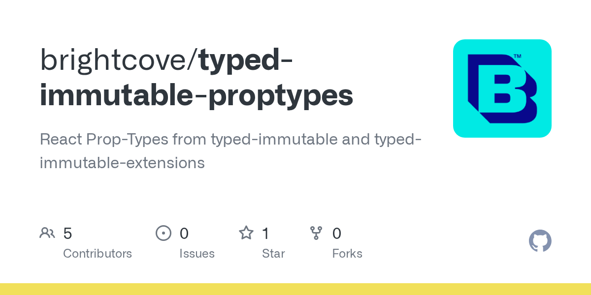 GitHub brightcove/typedimmutableproptypes React PropTypes from