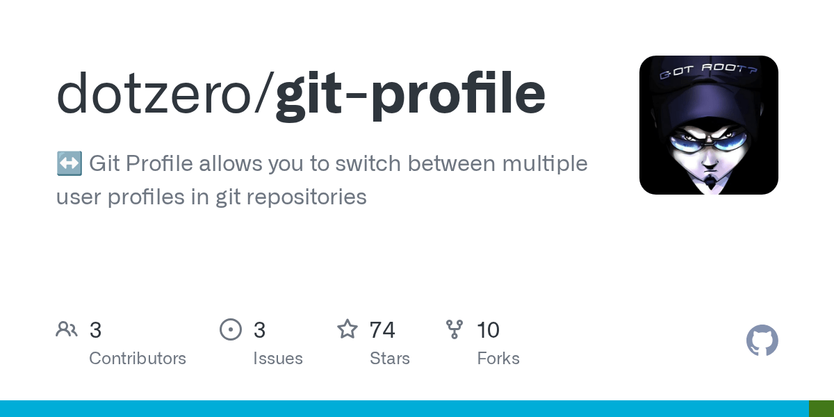GitHub dotzero/gitprofile Git Profile allows to add and switch