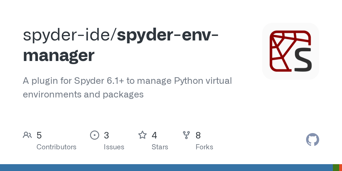 GitHub spyderide/spyderenvmanager A plugin for Spyder 6+ to