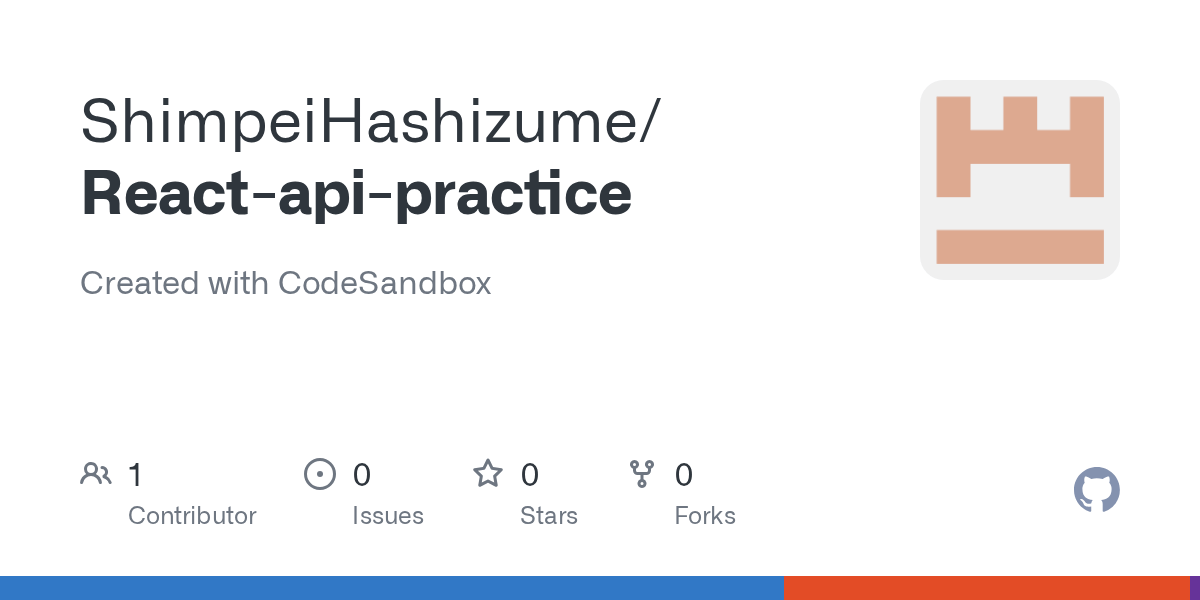 GitHub ShimpeiHashizume/Reactapipractice Created with CodeSandbox