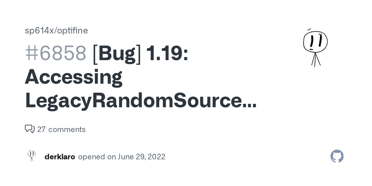 [Bug] 1.19 Accessing LegacyRandomSource from multiple threads · Issue