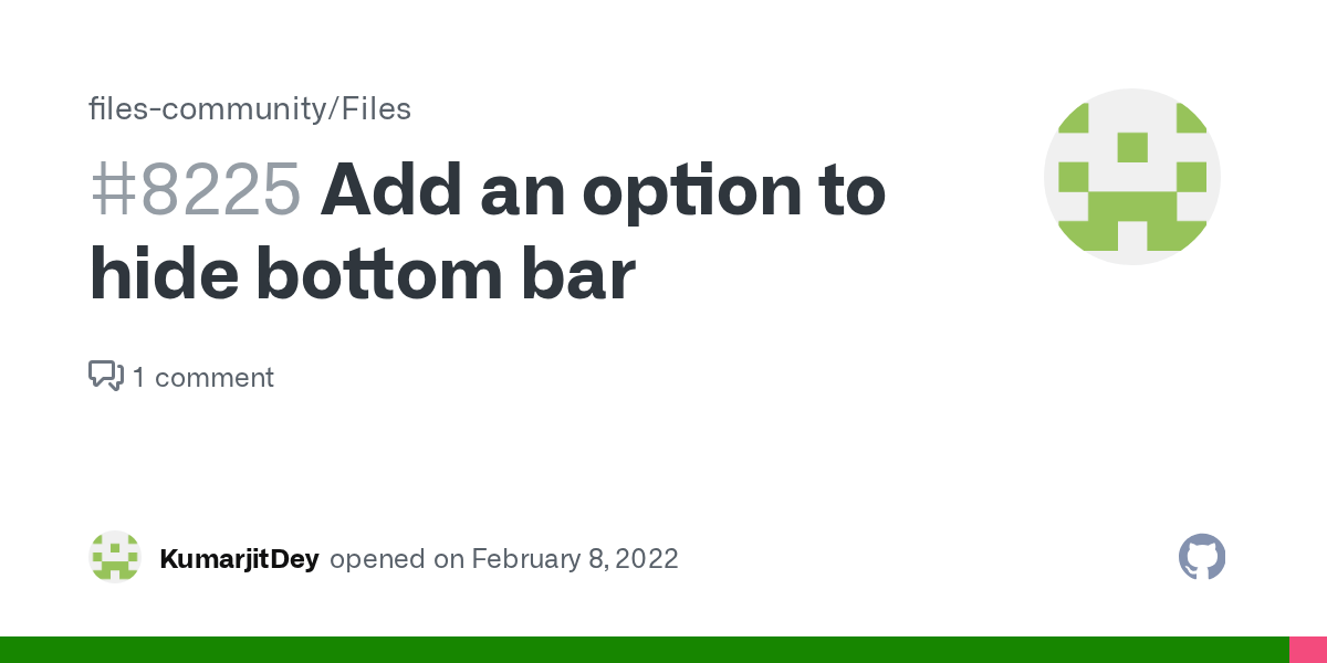 Add an option to hide bottom bar · Issue 8225 ·