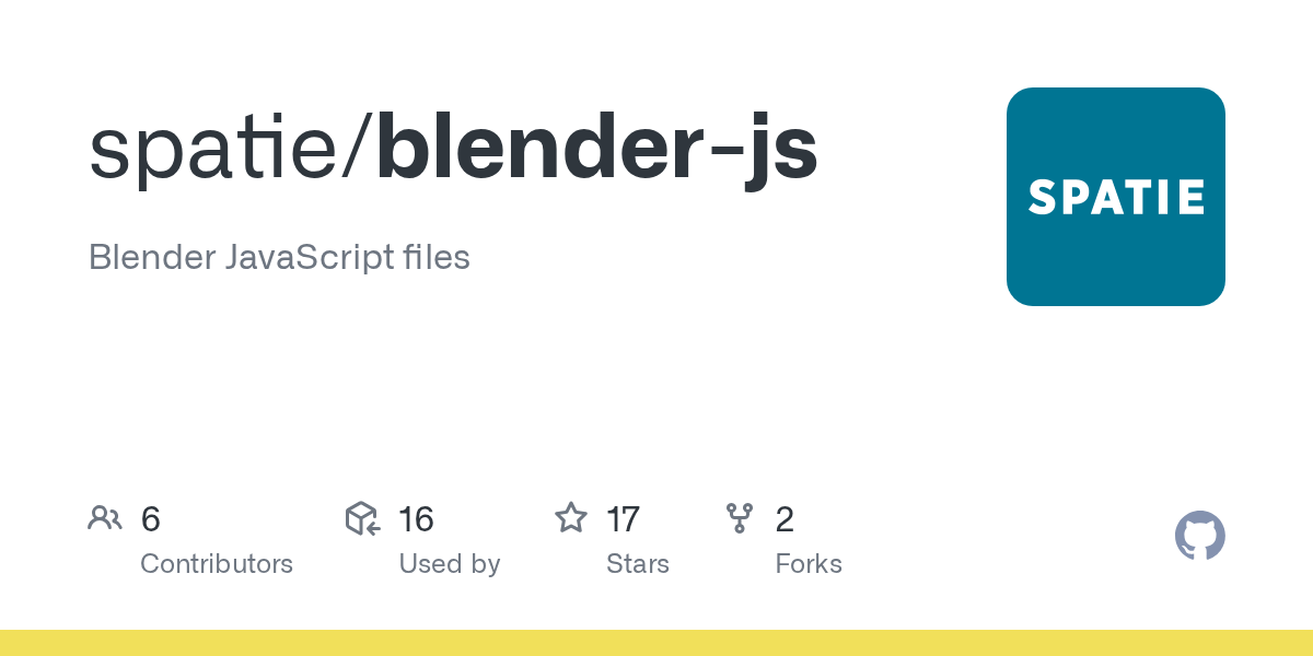GitHub spatie/blenderjs Blender JavaScript files