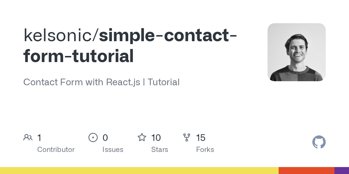GitHub kelsonic/simplecontactformtutorial Contact Form with React