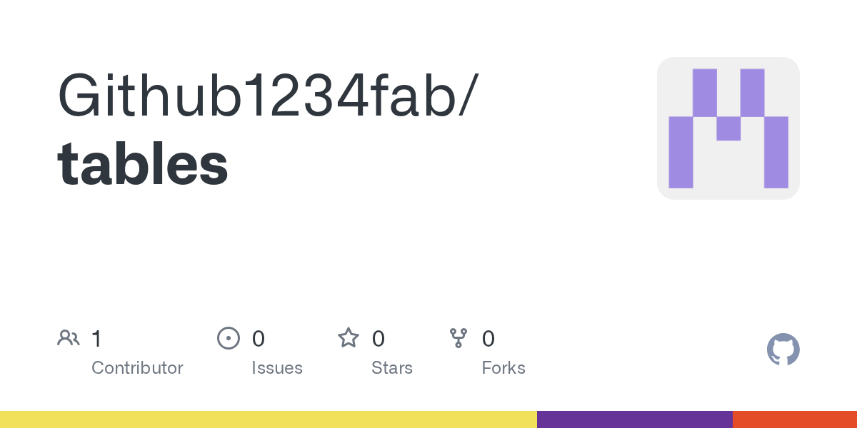 GitHub Github1234fab/tables