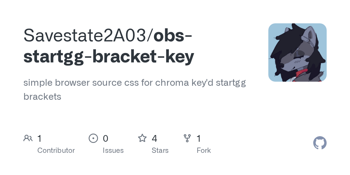 GitHub Savestate2A03/obsstartggbracketkey simple browser source