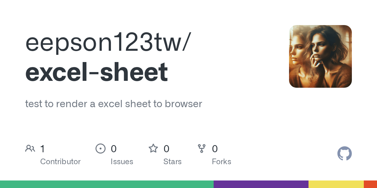 GitHub eepson123tw/excelsheet test to render a excel sheet to browser