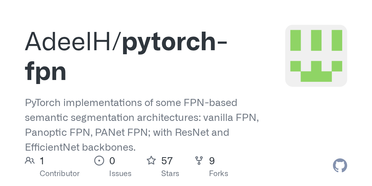 GitHub AdeelH/pytorchfpn PyTorch implementation of some FPNbased