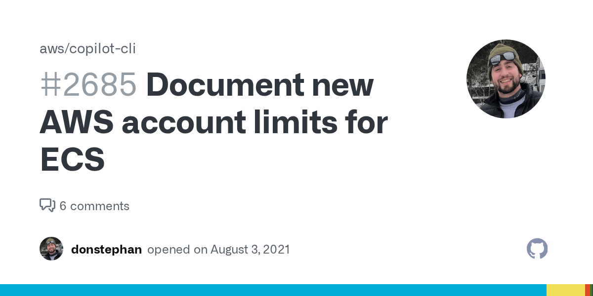 Document new AWS account limits for ECS · Issue 2685 · aws/copilotcli