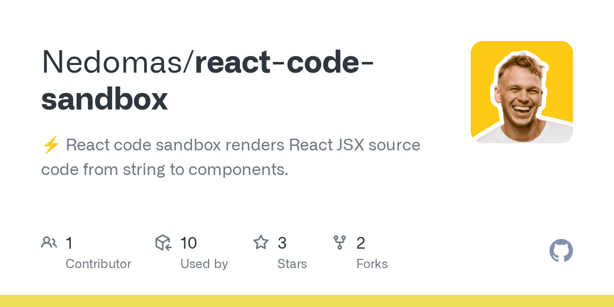 GitHub Nedomas/reactcodesandbox ⚡️ React code sandbox renders