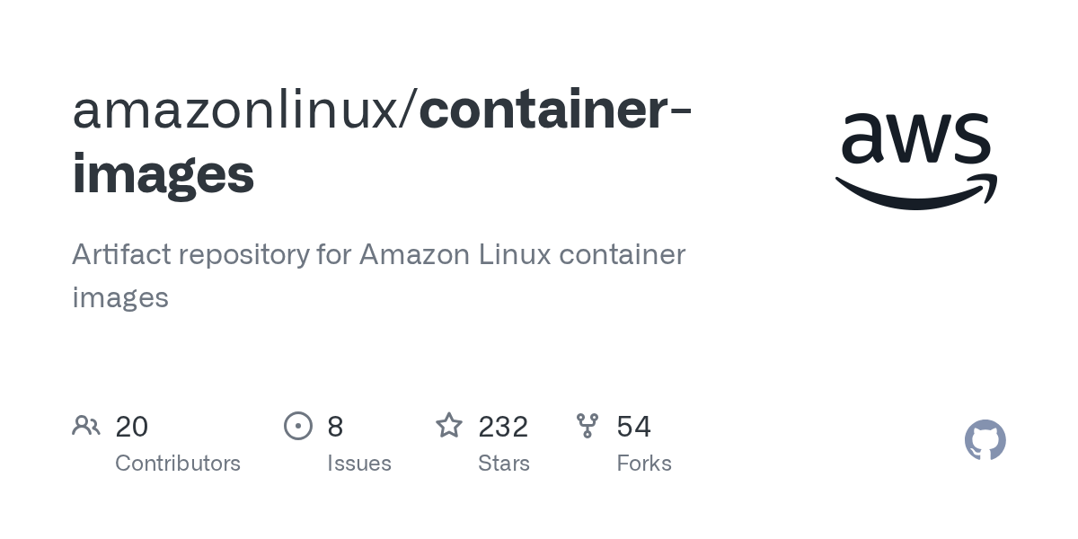GitHub amazonlinux/containerimages Artifact repository for Amazon Linux container images