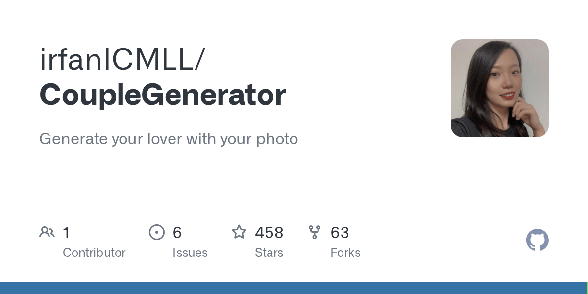 GitHub irfanICMLL/CoupleGenerator Generate your lover with your photo