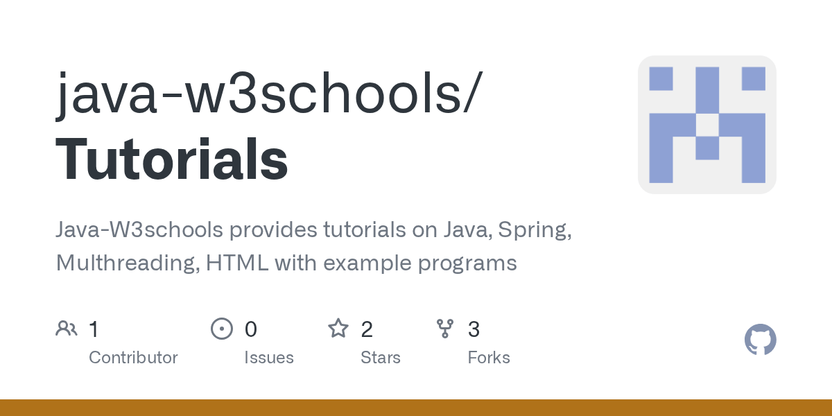 GitHub javaw3schools/Tutorials JavaW3schools provides tutorials on