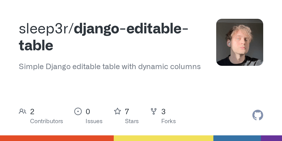 GitHub sleep3r/djangoeditabletable Simple Django editable table