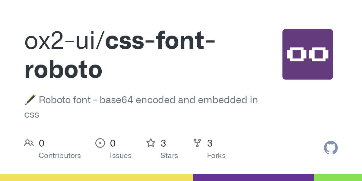 GitHub ox2ui/cssfontroboto 🖋 Roboto font base64 encoded and