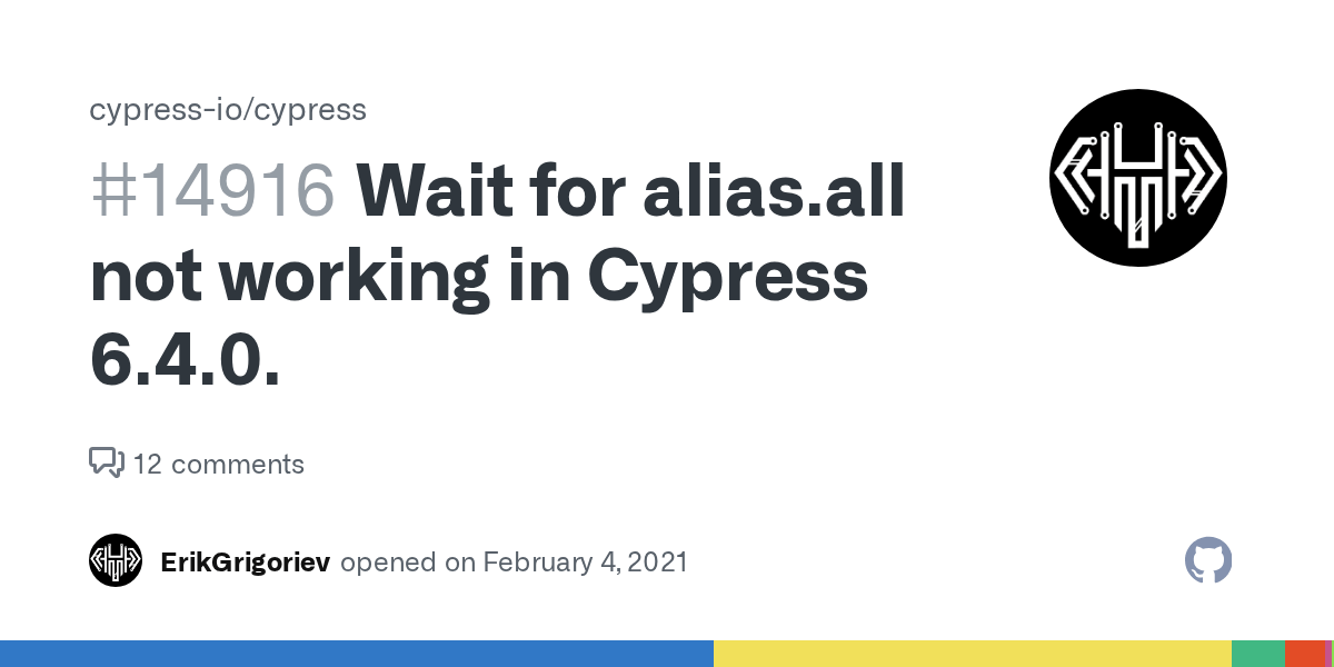 Wait for alias.all not working in Cypress 6.4.0. · Issue 14916