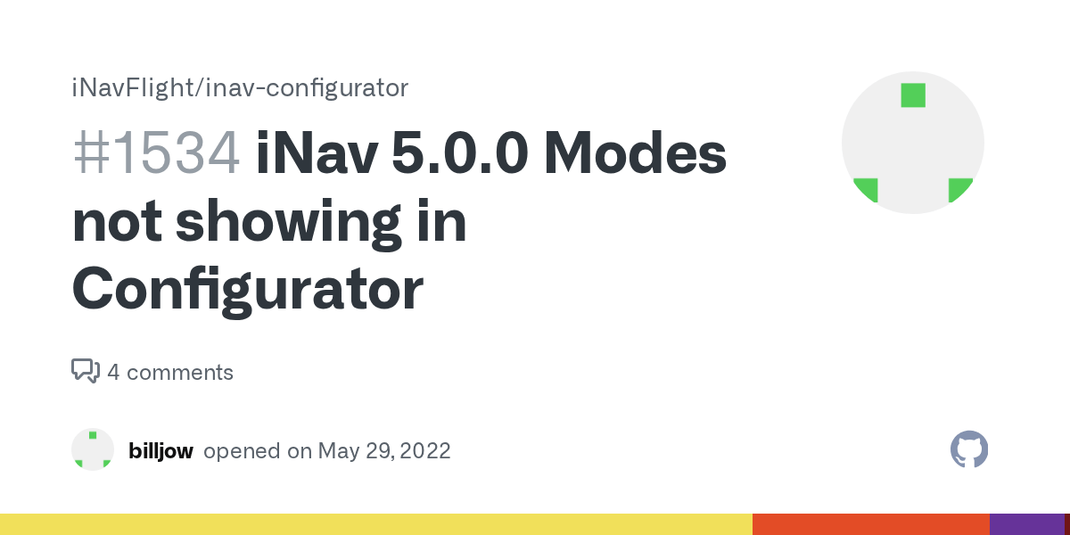 iNav 5.0.0 Modes not showing in Configurator · Issue #1534 · iNavFlight