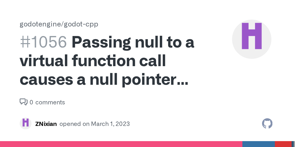 Passing null to a virtual function call causes a null pointer