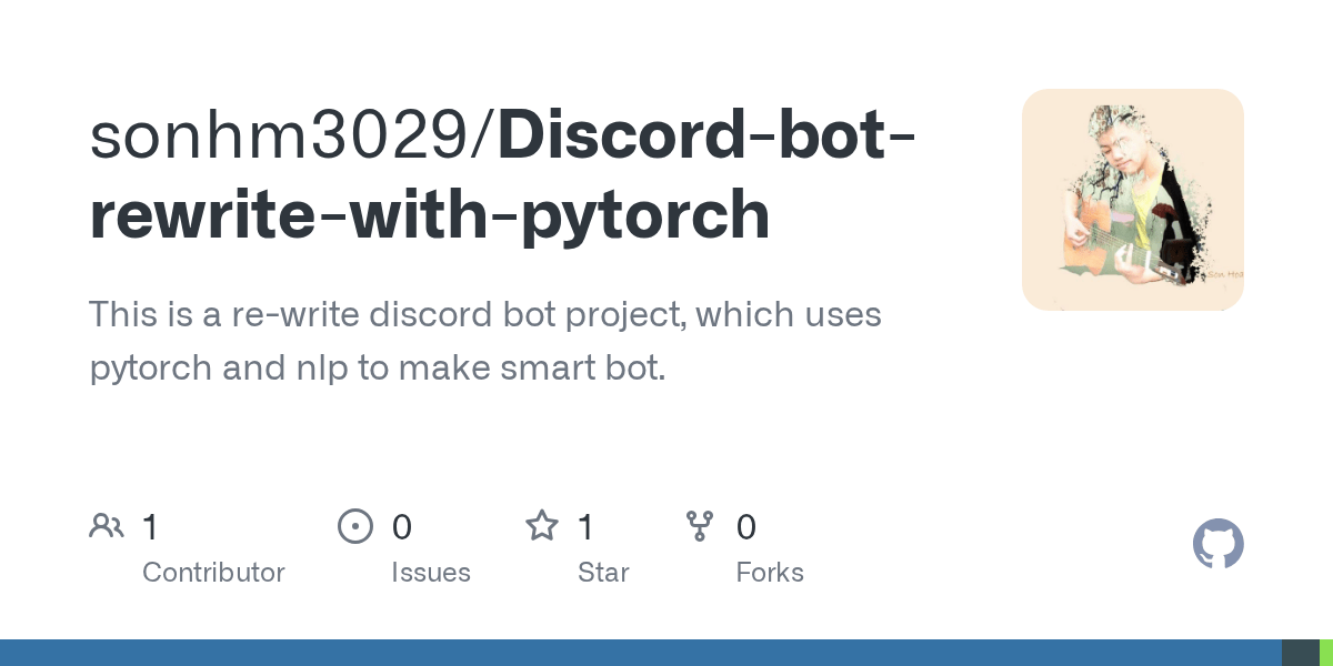 GitHub sonhm3029/Discordbotrewritewithpytorch This is a rewrite