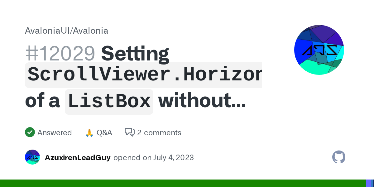 Setting `ScrollViewer.HorizontalScrollBarVisibility` of a `ListBox` without XAML? · AvaloniaUI