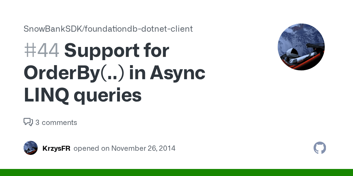 Support for OrderBy(..) in Async LINQ queries · Issue 44 · Doxense