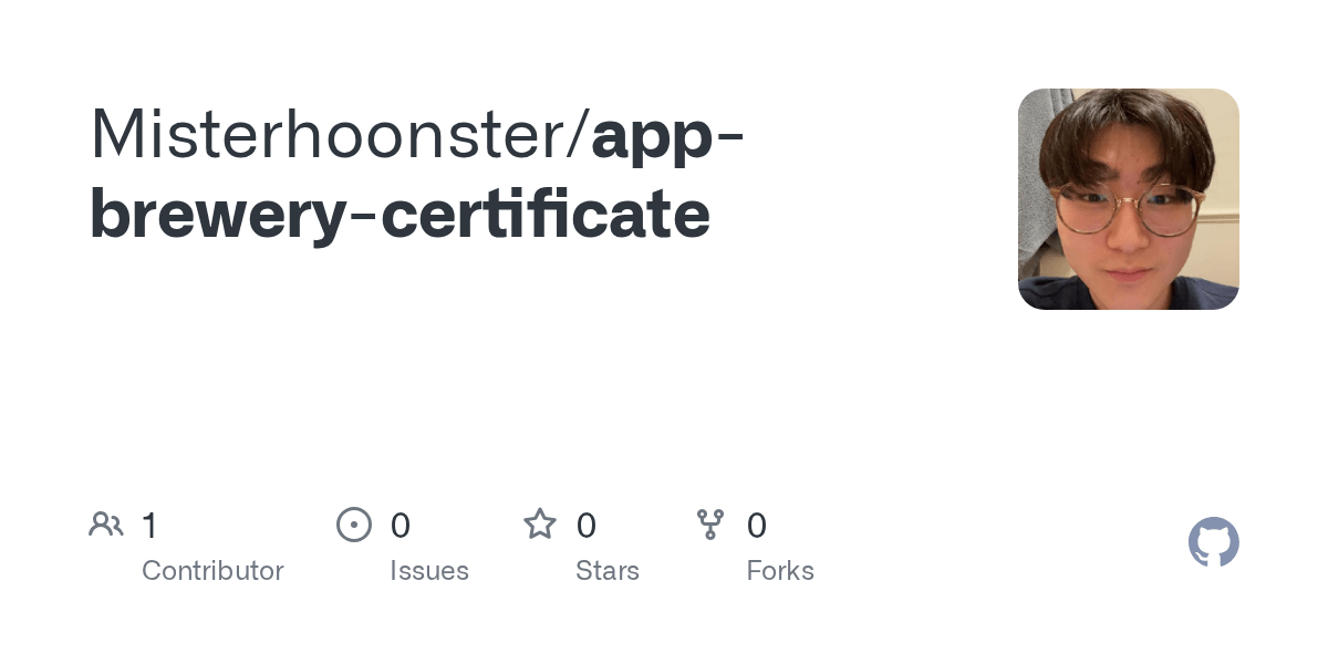 GitHub Misterhoonster/appbrewerycertificate