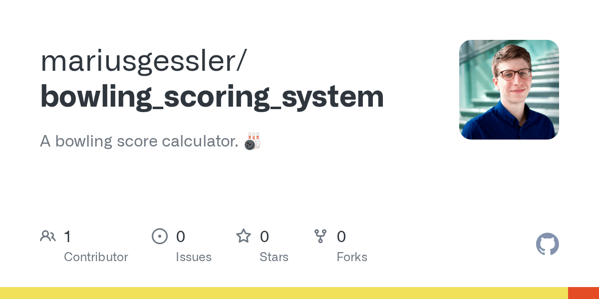 GitHub mariusgessler/bowling_scoring_system A bowling score calculator. 🎳
