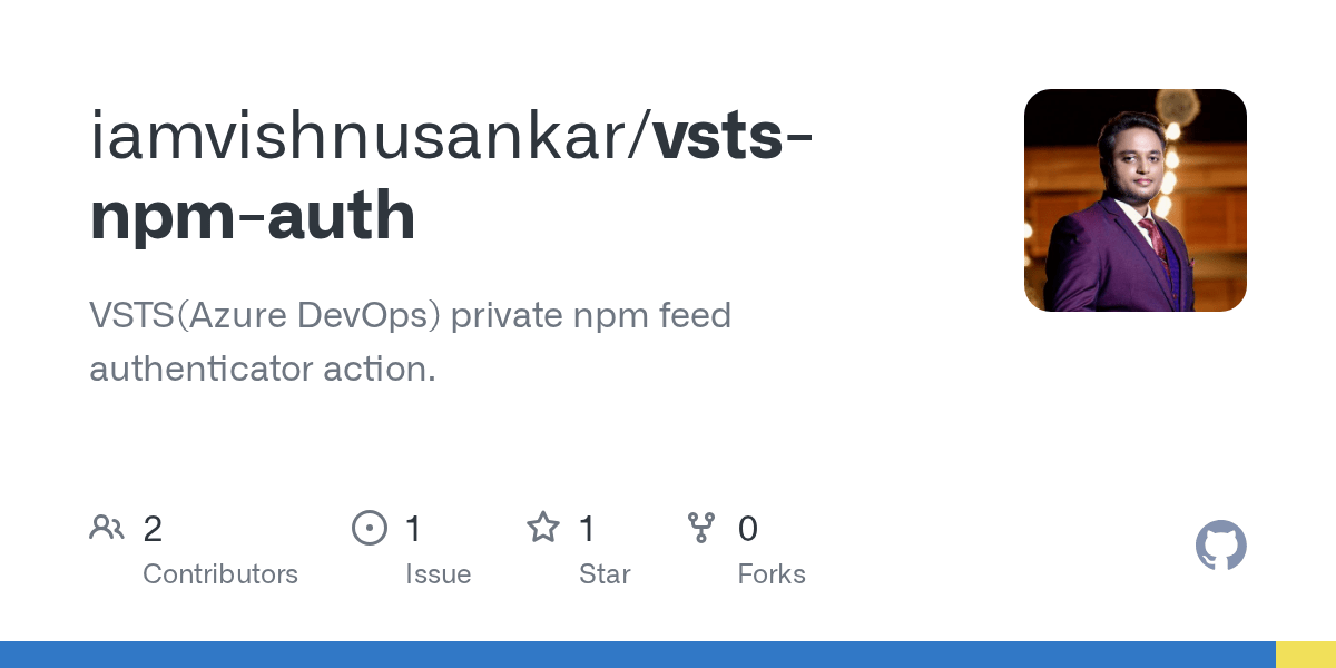 GitHub iamvishnusankar/vstsnpmauth VSTS(Azure DevOps) private npm