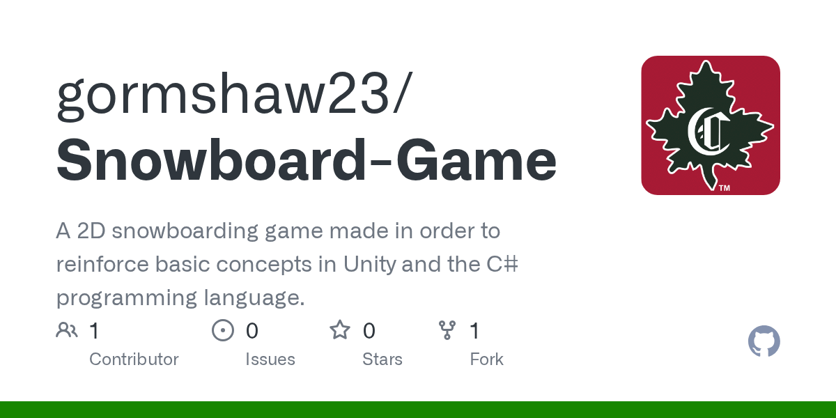 GitHub gormshaw23/SnowboardGame A 2D snowboarding game made in