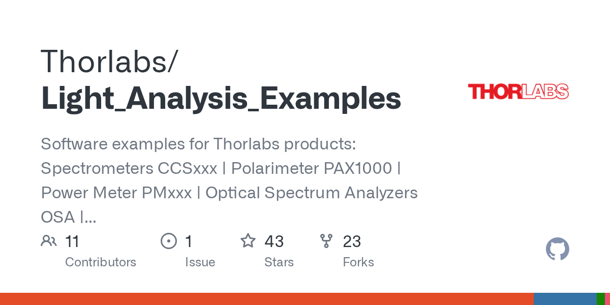 GitHub Thorlabs/Light_Analysis_Examples Software examples for