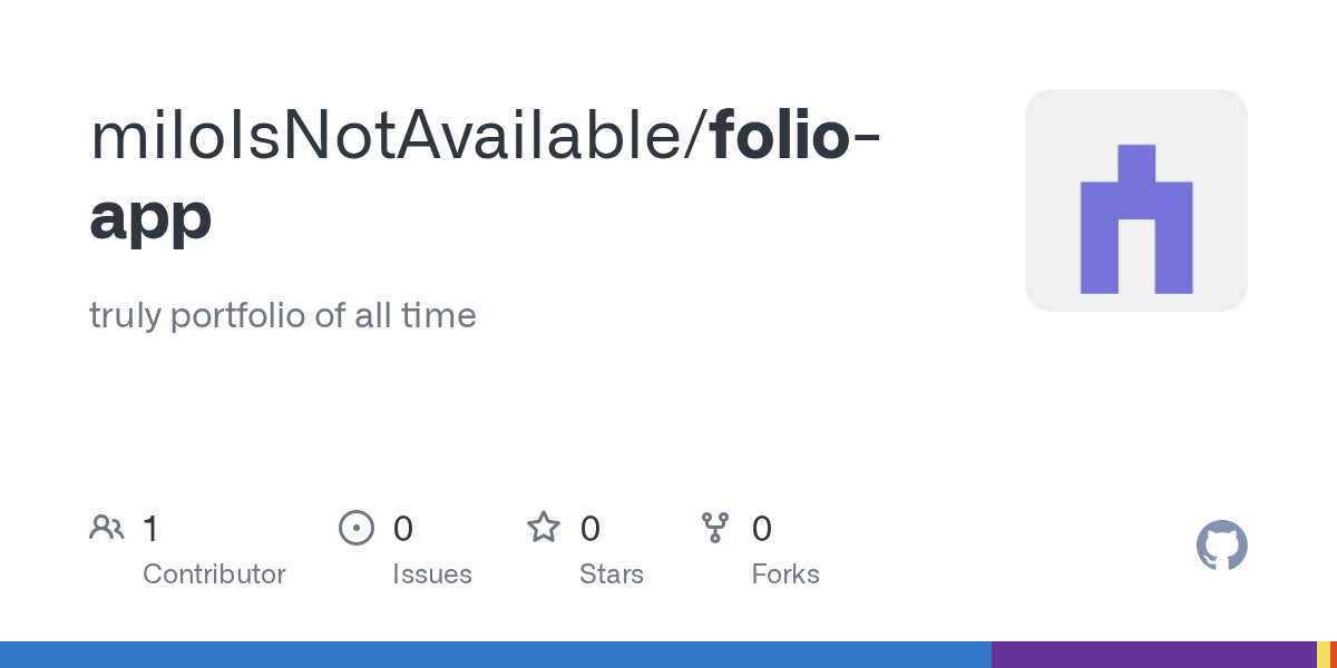GitHub miloIsNotAvailable/folioapp truly portfolio of all time