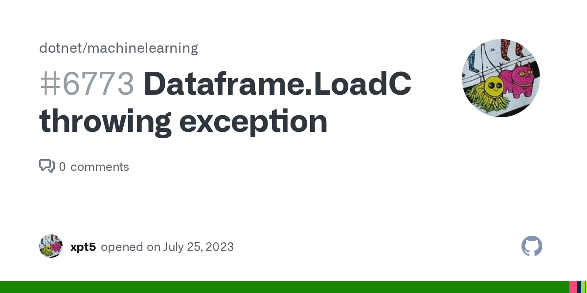 Dataframe.LoadCsv() throwing exception · Issue 6773 ·
