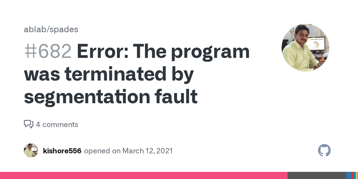 Error The program was terminated by segmentation fault · Issue 682