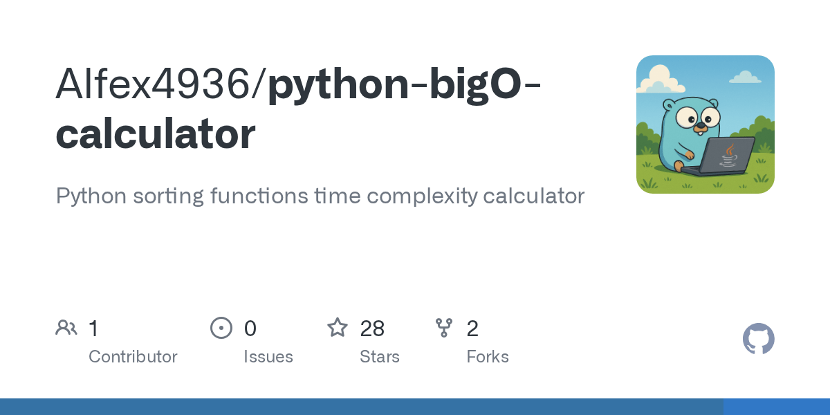 GitHub Alfex4936/pythonbigOcalculator Python sorting functions