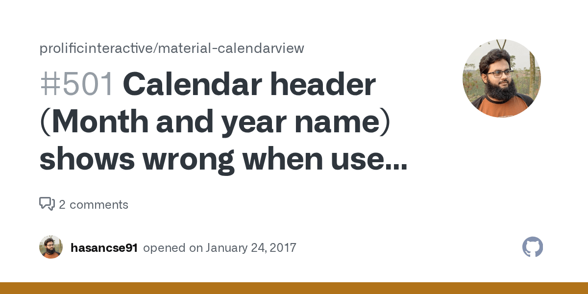 Calendar header (Month and year name) shows wrong when use setMinimumDate, setMaximumDate · Issue 501 · prolificinteractive/materialcalendarview · GitHub