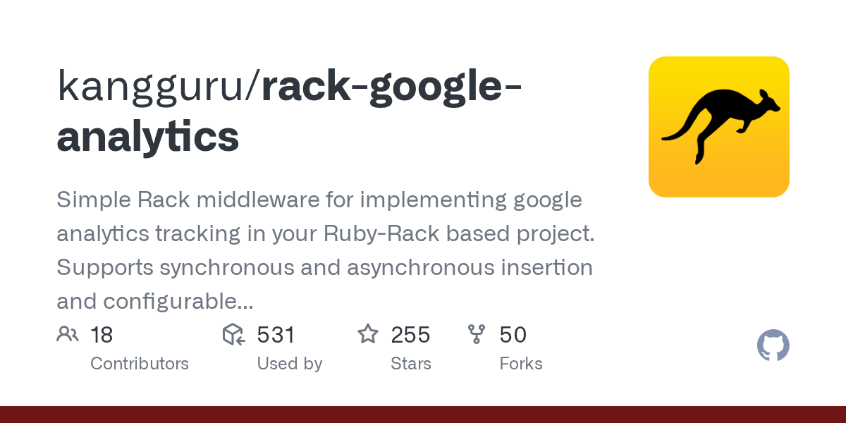 GitHub kangguru/rackgoogleanalytics Simple Rack middleware for