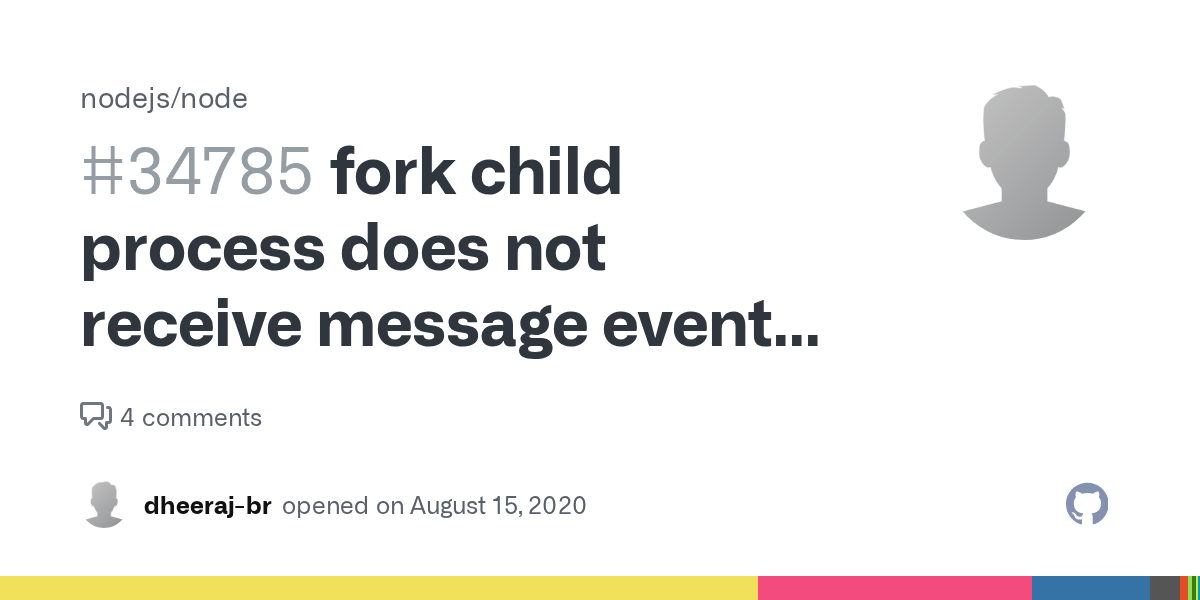 fork child process does not receive message event when using ES modules · Issue 34785 · nodejs