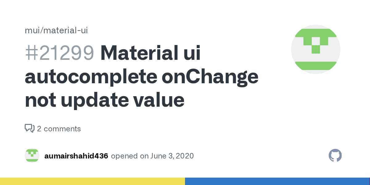 Material ui onChange not update value · Issue 21299 · mui/materialui · GitHub