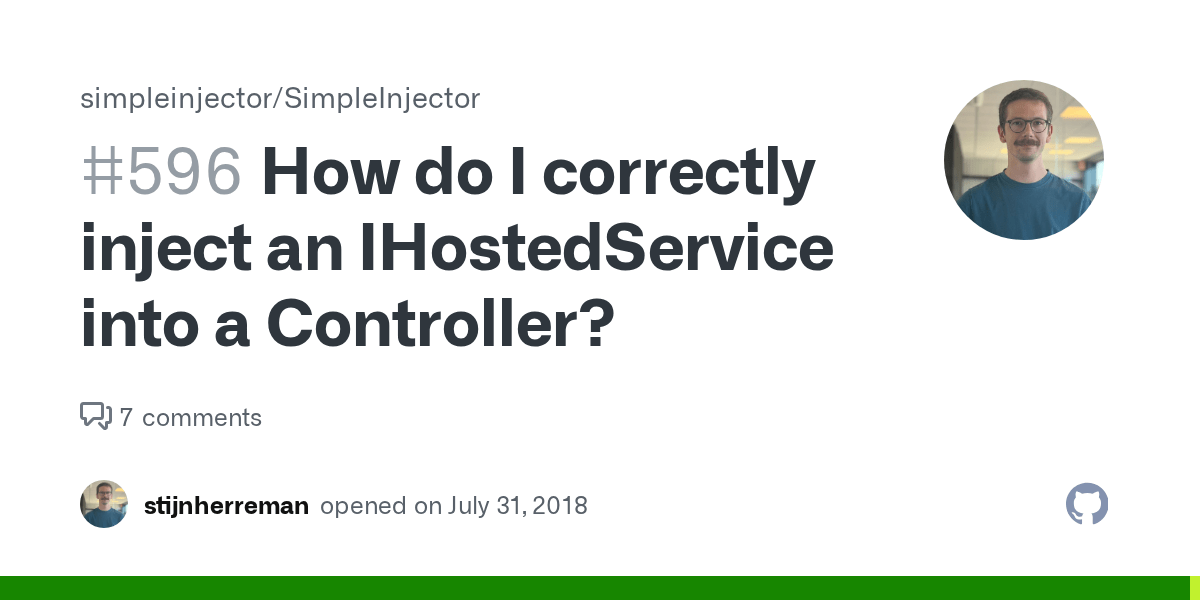 How do I correctly inject an IHostedService into a Controller? · Issue