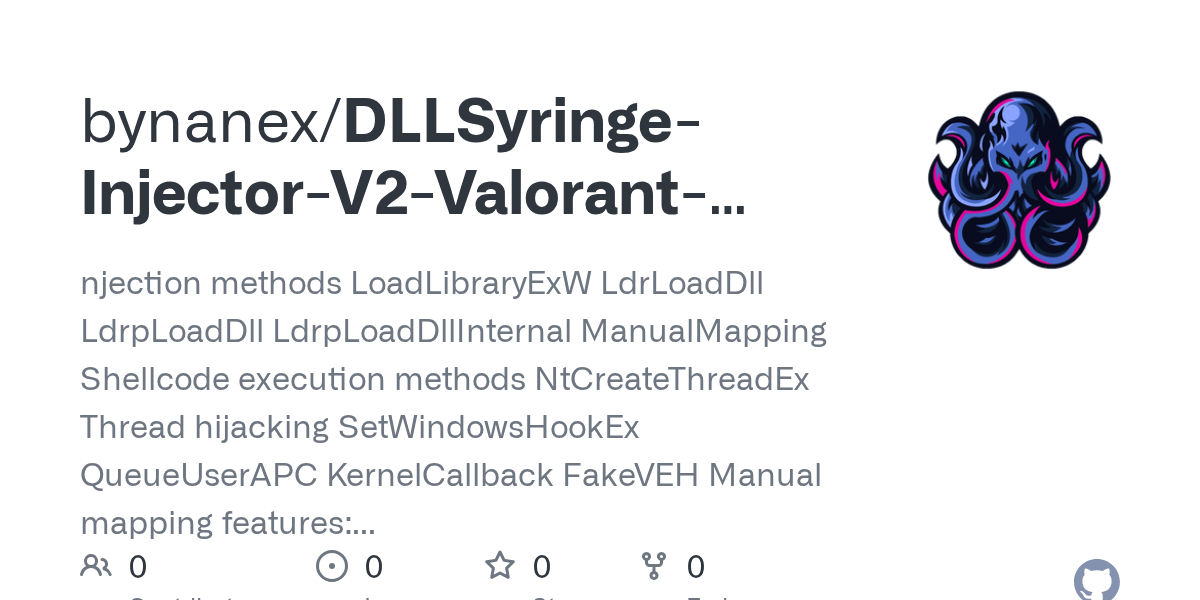 GitHub bynanex/DLLSyringeInjectorV2ValorantWarzoneRustApex