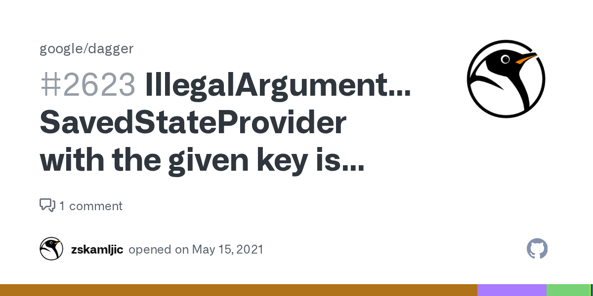 IllegalArgumentException SavedStateProvider with the given key is