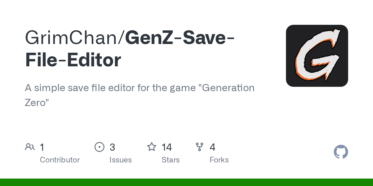 GenZSaveFileEditor/Generation Zero Save File Modder.csproj at c
