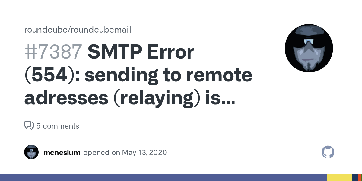 SMTP Error (554) sending to remote adresses (relaying) is not allowed