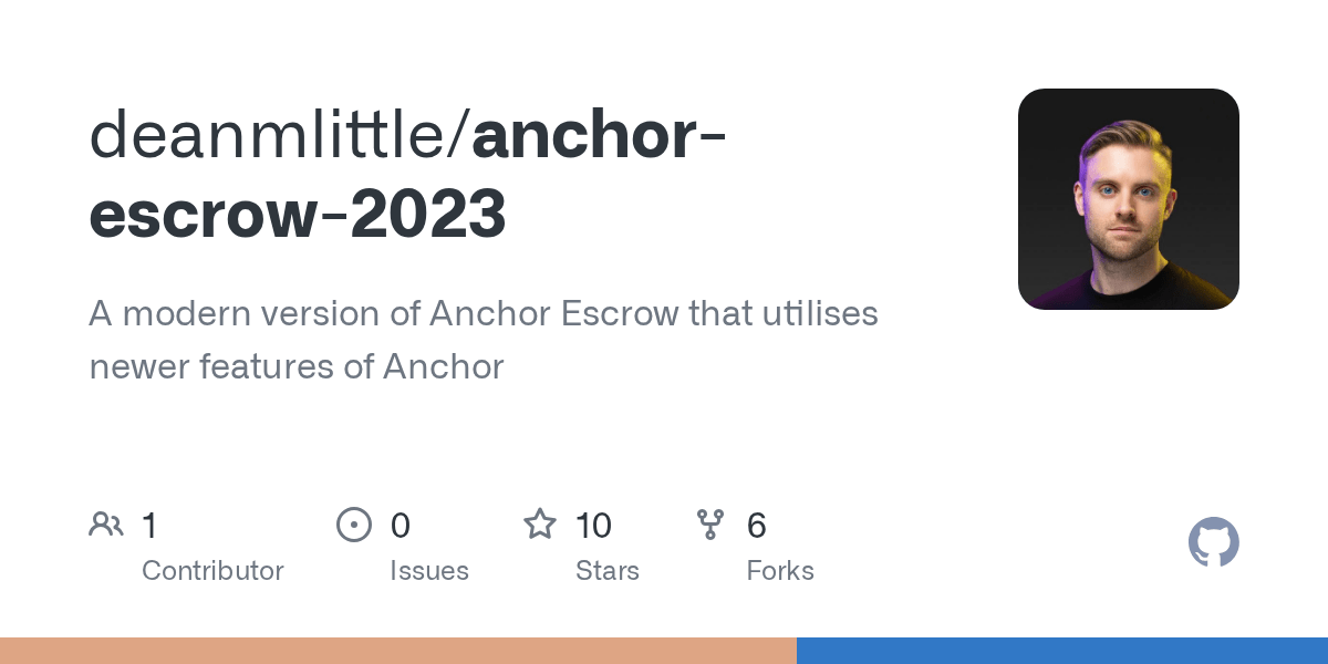 GitHub deanmlittle/anchorescrow2023 A modern version of Anchor