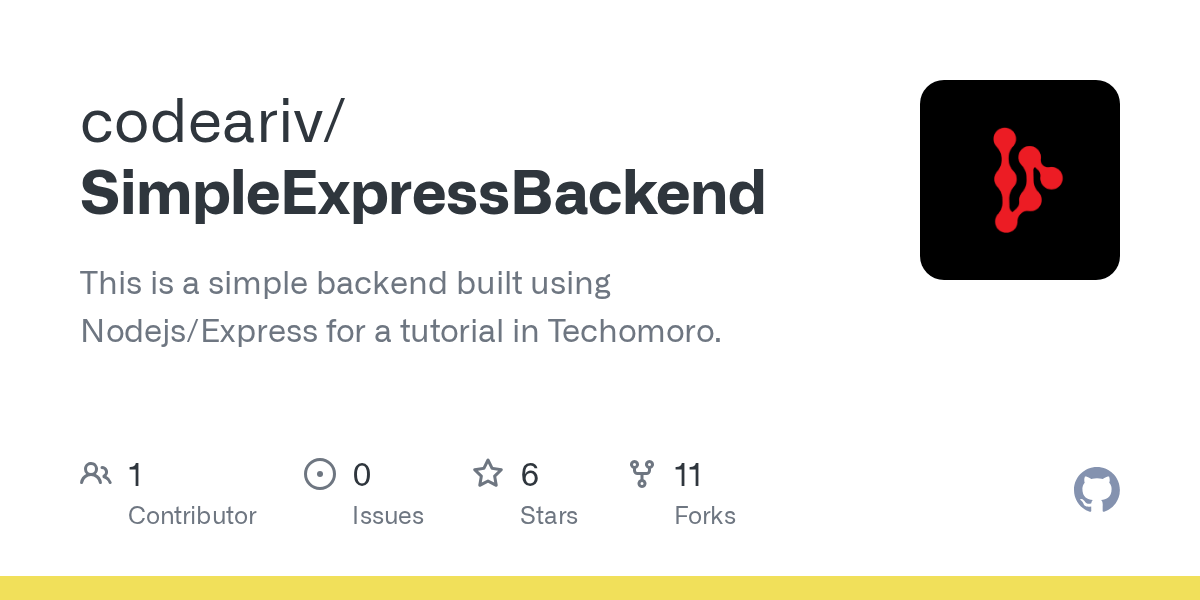 GitHub techomoro/SimpleExpressBackend This is a simple