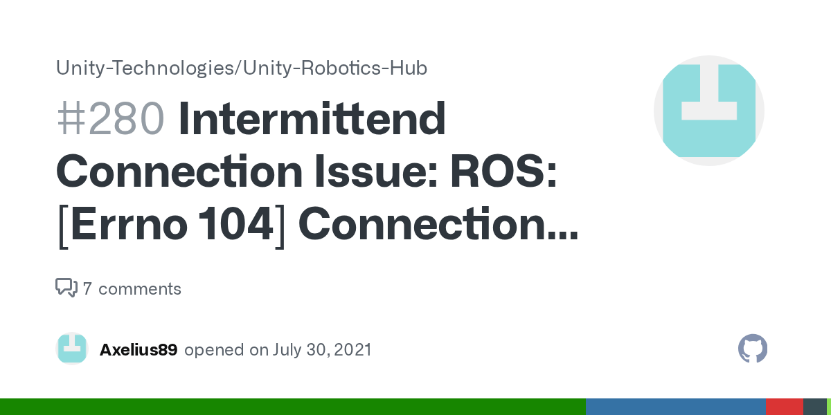 Intermittend Connection Issue ROS [Errno 104] Connection reset by