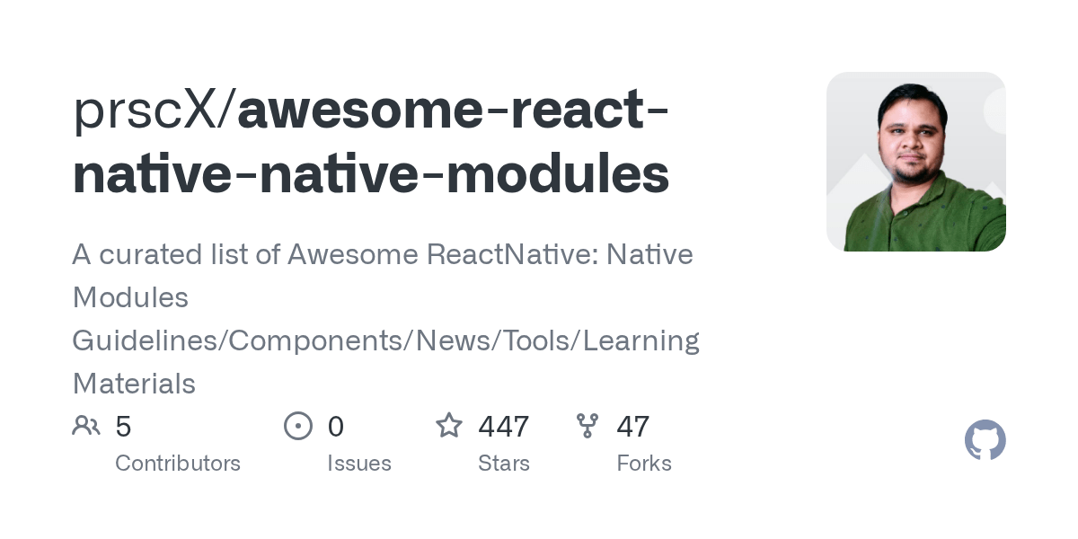 GitHub prscX/awesomereactnativenativemodules A